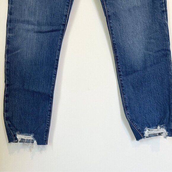 NWT Levi's 501 Original Cropped Raw Hem High Rise Straight Leg Jeans - Size 24 - Picture 7 of 10